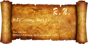 Récsey Nelli névjegykártya
